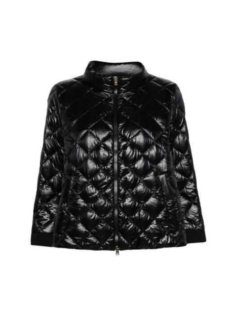 diamond-quilted down puffer jacket