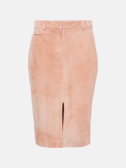 TOM FORD High-rise suede pencil skirt