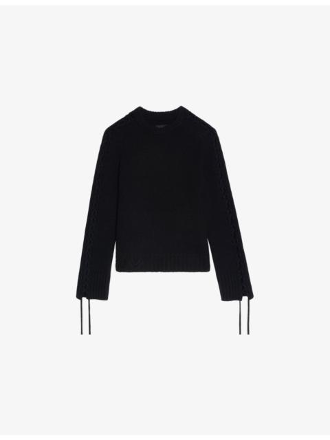 Zadig & Voltaire Malty Lace-Sleeve Wool And Cashmere-Blend Jumper