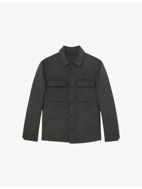 REISS Net Chest-Pocket Wool-Blend Overshirt