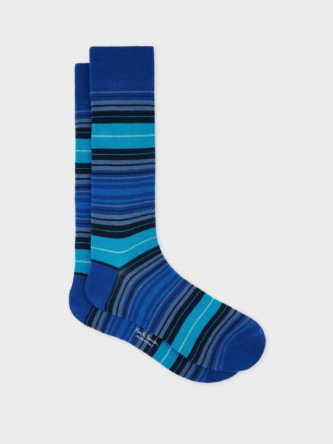 Paul Smith Navy Blue Contrast Stripe Socks