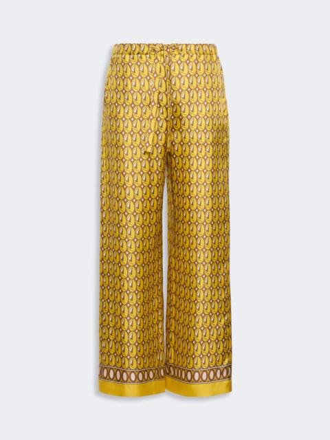 'S Max Mara AMELIA Printed silk twill trousers with drawstring - YELLOW