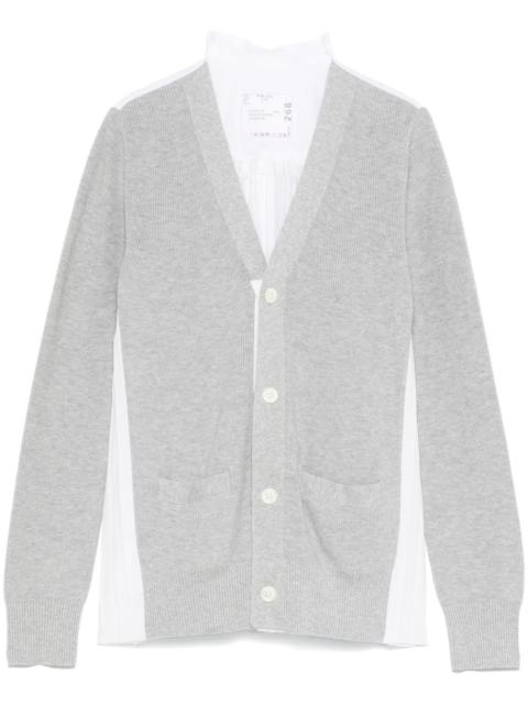 sacai pleat-detailed cardigan