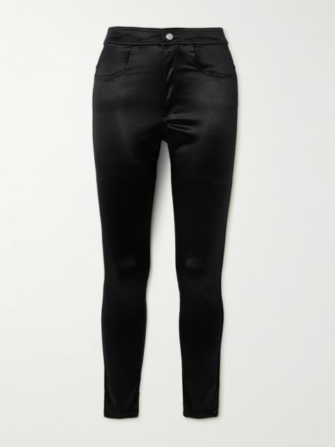 Isabel Marant Erna Metallic Stretch-satin Skinny Pants