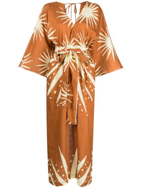 CALA de la CRUZ graphic-print linen dress