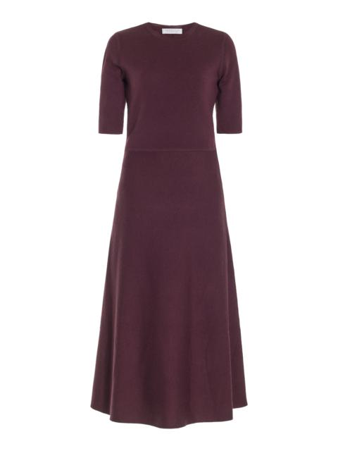 Seymore Knit Dress in Deep Bordeaux Cashmere Wool with Silk