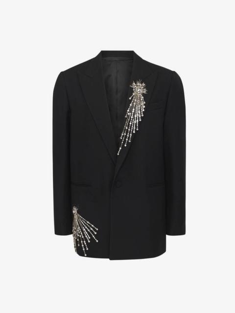 Alexander McQueen Men's Astral Jewel Single-breasted Jacket in Black