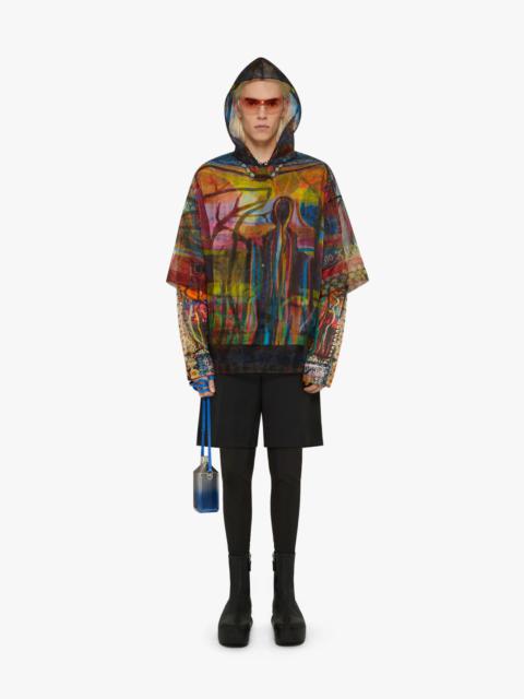 Givenchy OVERSIZED ZIPPED HOODIE IN TRANSPARENT NYLON WITH REAPER PRINT