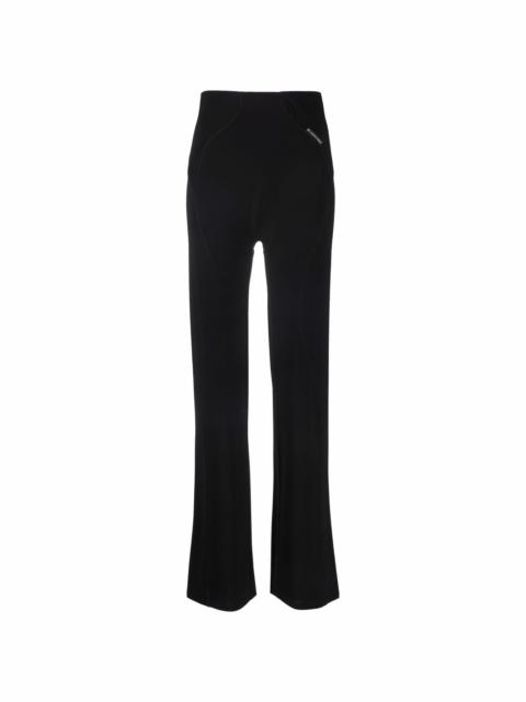 high-waisted graphic-detail pants