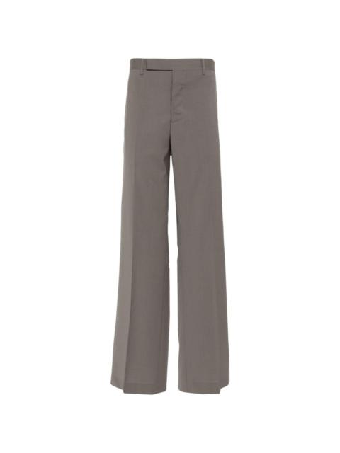 pressed-crease straight trousers