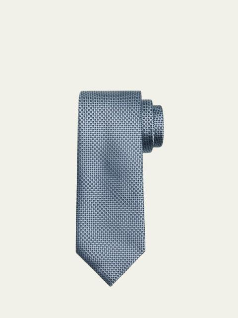 Brioni Men's Tonal Oval Jacquard Silk Tie
