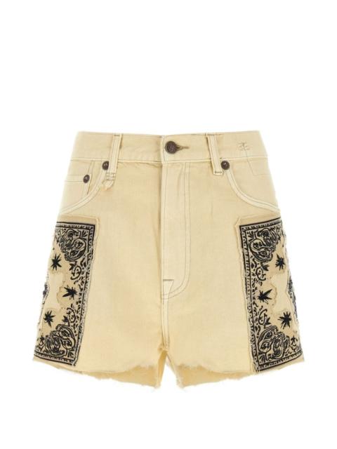 R13 bandana-appliqué frayed shorts