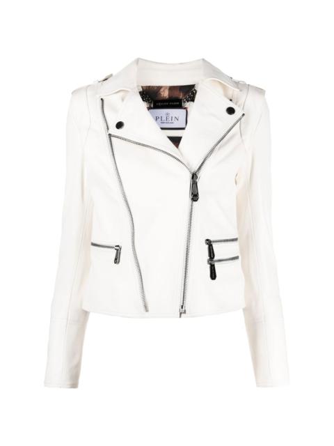 lambskin biker jacket