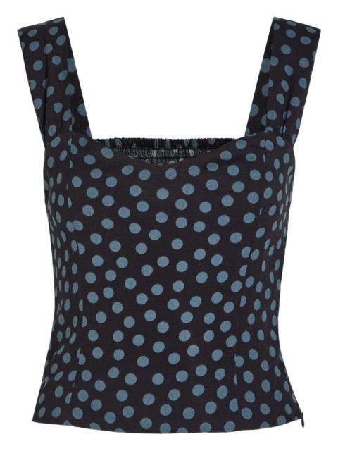 Reformation Hester polka dot strap top