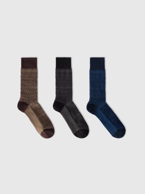 Missoni Set of three mid-length socks in a cotton blend