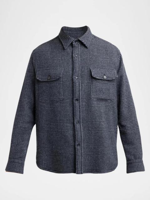 Brioni Men's Vagabond Cashmere Plaid Overshirt