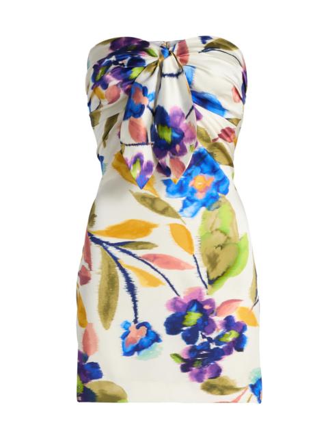 RAMY BROOK Women's Orion Strapless Satin Minidress - Ivory Floral Silk