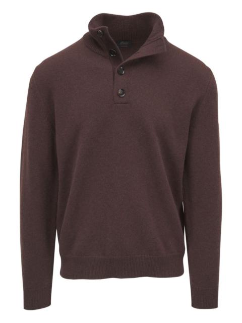 Brioni high-neck buttoned sweater