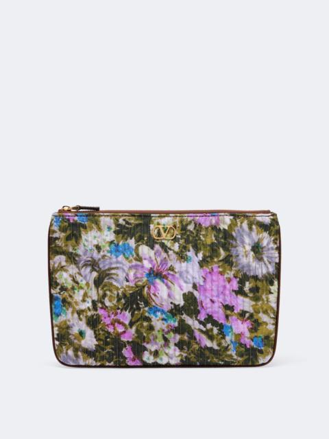 Valentino VLogo floral jacquard pouch