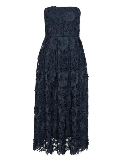 ROTATE 3D lace flared midi dress