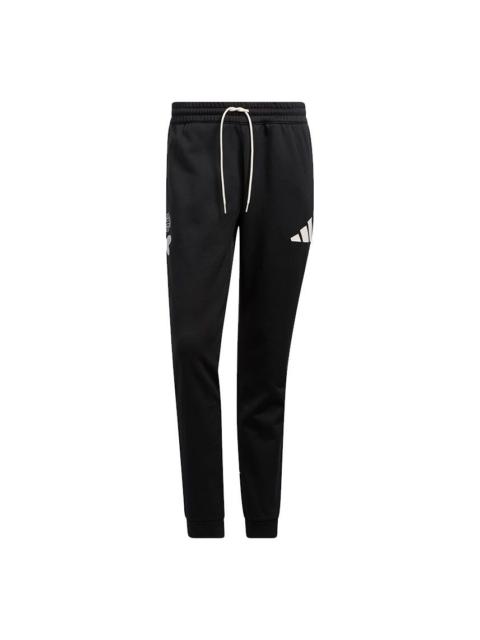 Men's adidas Hrd Pant James Harden Logo Printing Basketball Sports Bundle Feet Black Pants HB5449