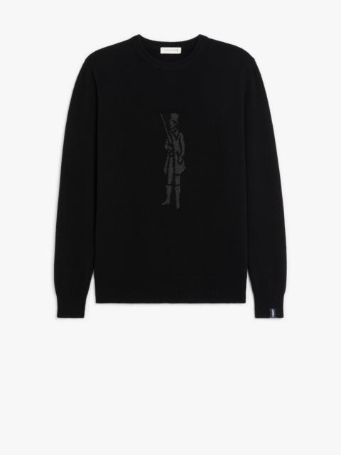 Mackintosh BLACK MERINO WOOL & CASHMERE LOGO CREWNECK SWEATER