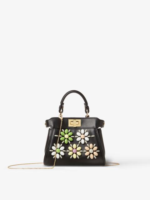 FENDI Nano Peekaboo Black leather miniature bag