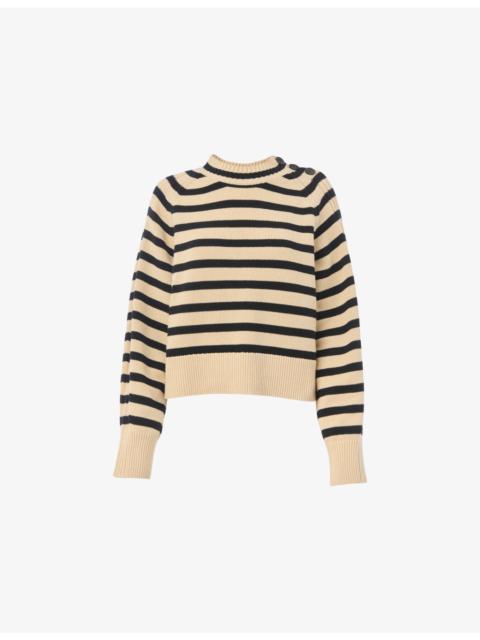 WHISTLES Striped Regular-Fit Cotton-Knit Jumper