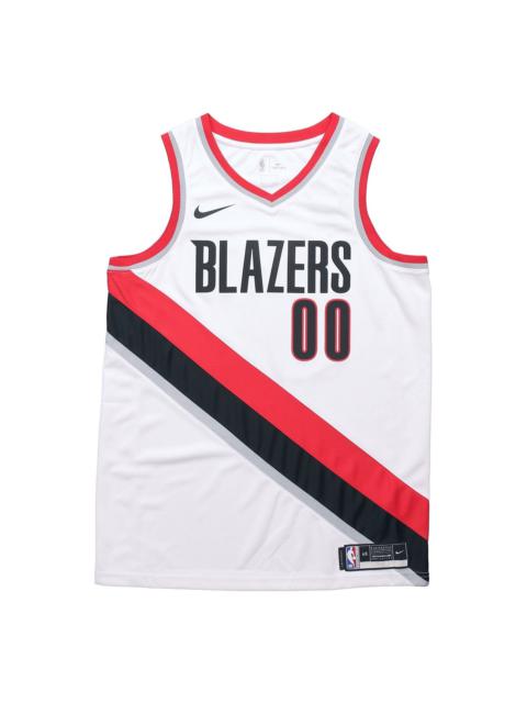 Nike Nike NBA Stripe Quick Dry Basketball Jersey 'White Black Red' CW3607-100