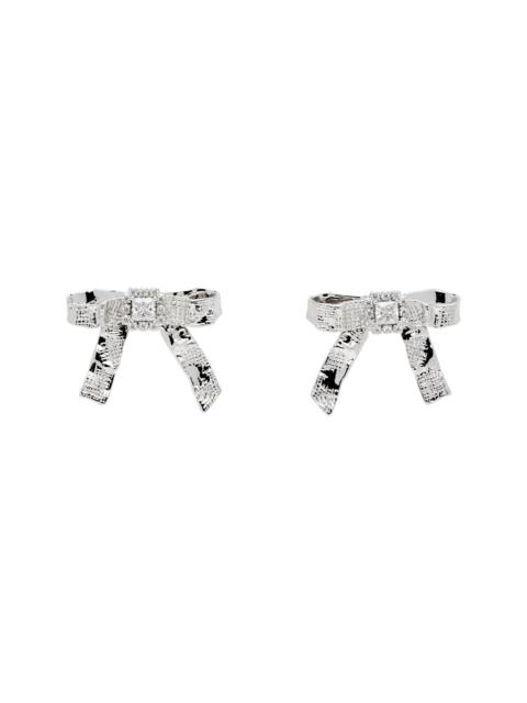 SHUSHU/TONG YVMIN Edition Twisted Rope Bow Faux-Pearl Earrings