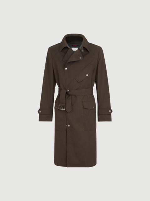 Brunello Cucinelli Water-resistant microfiber motorcyle trench with nappa leather inserts