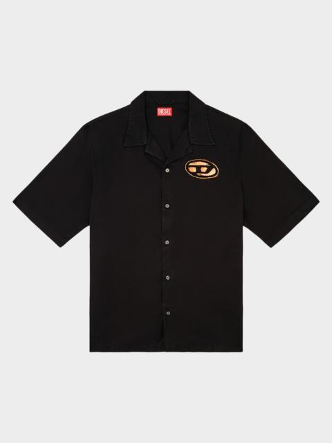 Diesel Men's S-Stan Bleach D-Logo Camp Shirt