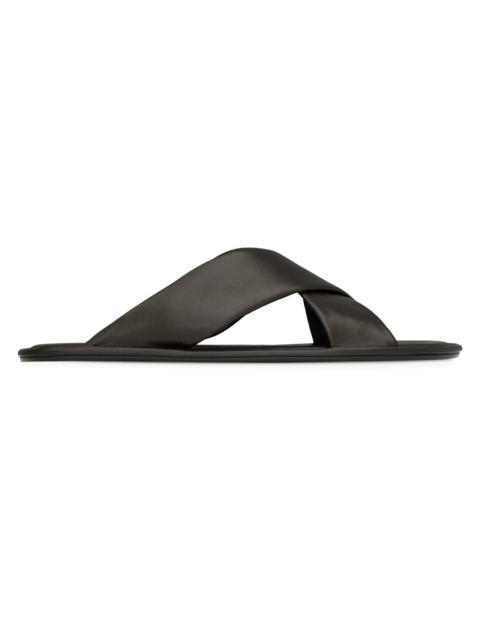SAINT LAURENT Men's Carlyle Slides in Smooth Leather - Harris Eagle Brown