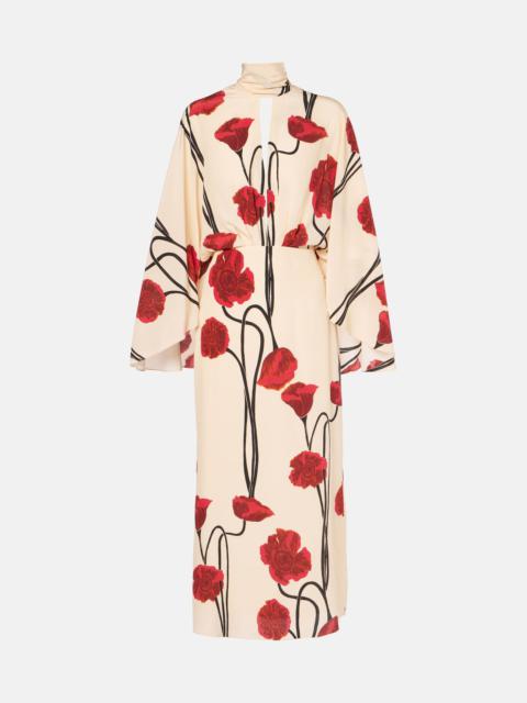 Johanna Ortiz Draped floral silk maxi dress
