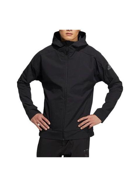 adidas Athleisure Casual Sports Hooded Jacket Couple Style Black HE5265