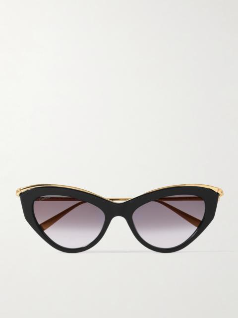 Cartier Panthère Classic Cat-eye Acetate And Gold-tone Sunglasses