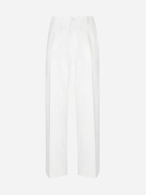 Dolce & Gabbana Straight-leg cotton gabardine pants