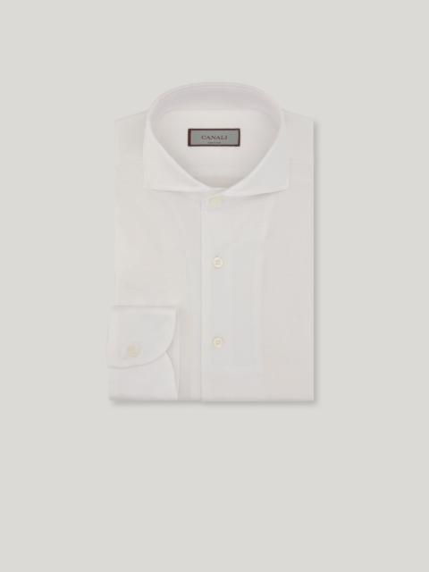 Canali REGULAR-FIT SHIRT IN WHITE COTTON JERSEY
