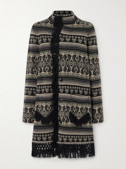 RRL by Ralph Lauren Amelia Fringed Jacquard-knit Wool And Cashmere-blend Sweater