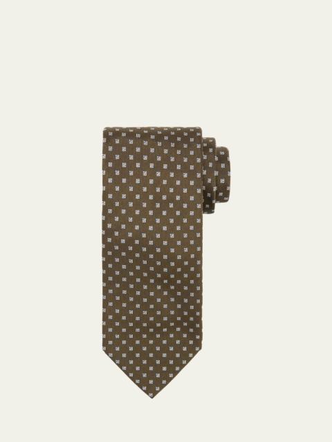 Men's Micro-Geometric Silk Tie