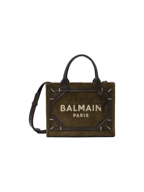 Balmain Khaki & Brown B-Army Shopper Small Bag