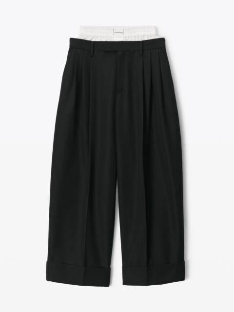 Alexander Wang LAYERED TAILORED TROUSER IN WOOL BLEND