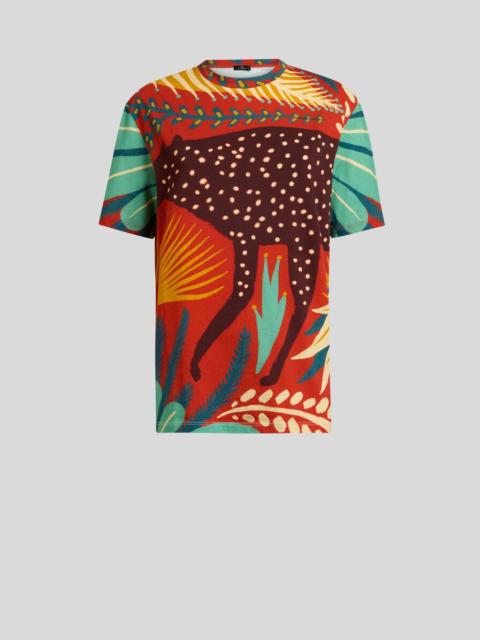 Etro ETRO X TABBY BOOTH LONG COTTON T-SHIRT WITH PLACED PRINT