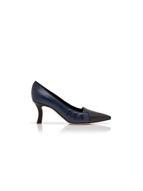 Navy Blue Nappa Leather Pumps
