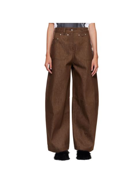 Simone Rocha Brown Wide Leg Utility Curve Jeans