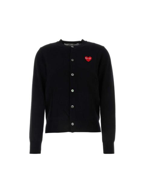Comme des Garçons PLAY Round-Neck Red Emblem Cardigan Unisex