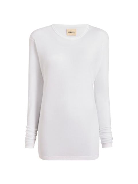 ribbed long-sleeve top