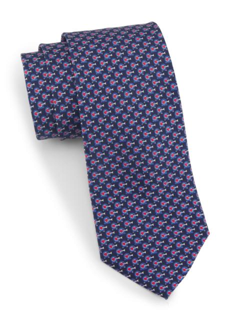 FERRAGAMO Men's Zum Silk Tie - Blue Scuro