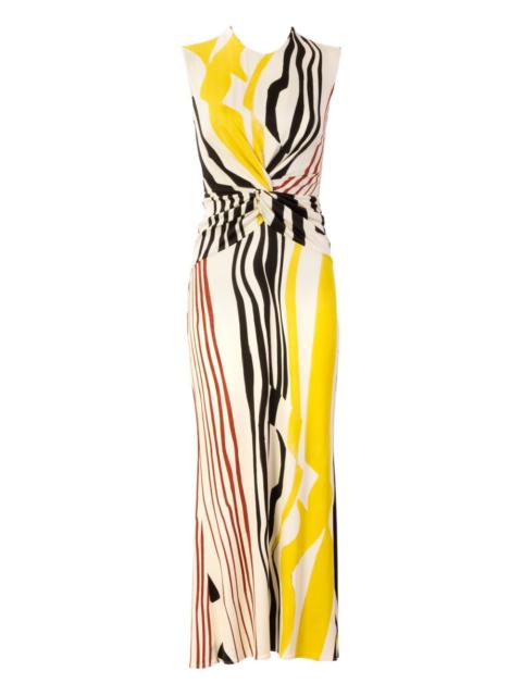 SILVIA TCHERASSI Luna striped-detail knotted midi dress