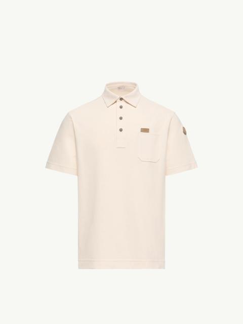Moncler Leather Logo Tag Cotton Polo Shirt